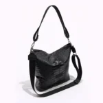 Bolso Cartera Salta - Negro Textura Crocco