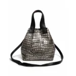 Cartera Justina - Negro detalles Plata
