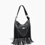 Cartera Mariana - negro croco blanqueado