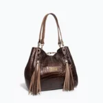 Cartera Sabrina - Chocolate Textura Croco