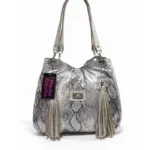 Cartera Sabrina (MD) - Plata Reptil