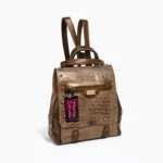 Mochila Cartera Cristal - Chocolate Metalizado Tapa Dorado