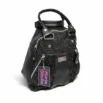 Mochila Cartera Jacinta - Negro Detalles Plata