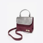 Cartera Bandolera Lola - Fucsia Vintage / Tapa Plata
