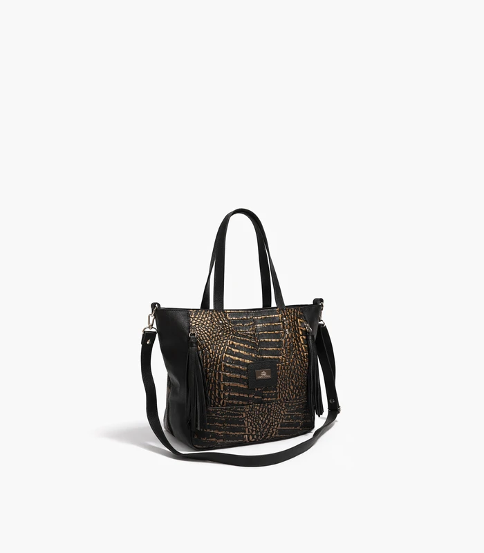 cartera-guadalupe-negro-detalles-dorado Cartera Guadalupe - Negro Detalles Dorado - Image 1