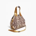Cartera Justina - Reptil detalles Dorado