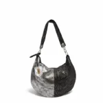 Cartera Santa Isabel - Plata Jaspeado con Cebra
