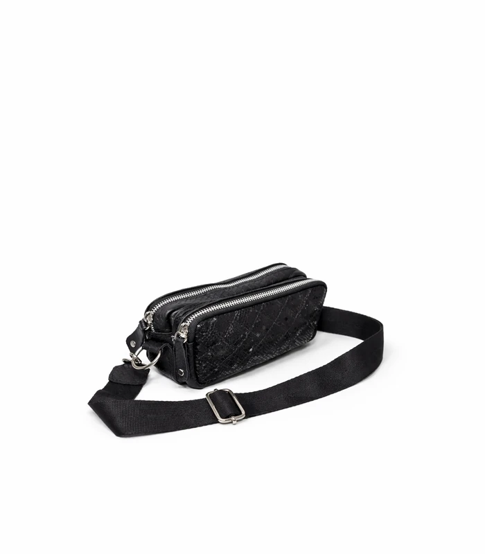 mini-rinonera-bandolera-negro-con-textura-acolchada Mini Riñonera Bandolera - Negro Con Textura Acolchada - Image 1