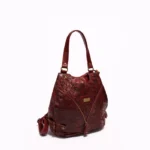Mochila Cartera Ivonne - Rojo/Tapa Textura Crocco