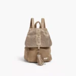 Mochila Natalia - Beige oscuro / Tapa con brilo