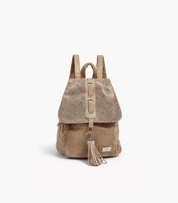mochila-natalia-beige-oscuro-tapa-con-brilo Mochila Natalia - Beige oscuro / Tapa con brilo - Image 1