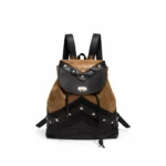 Mochila Santa Fe - Negro Brilloso y Dorado