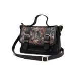 Bandolera Alicia - Negro/ Tapa detalles Blanco