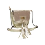 Bandolera Keyla - Laminado Reptil Champagne