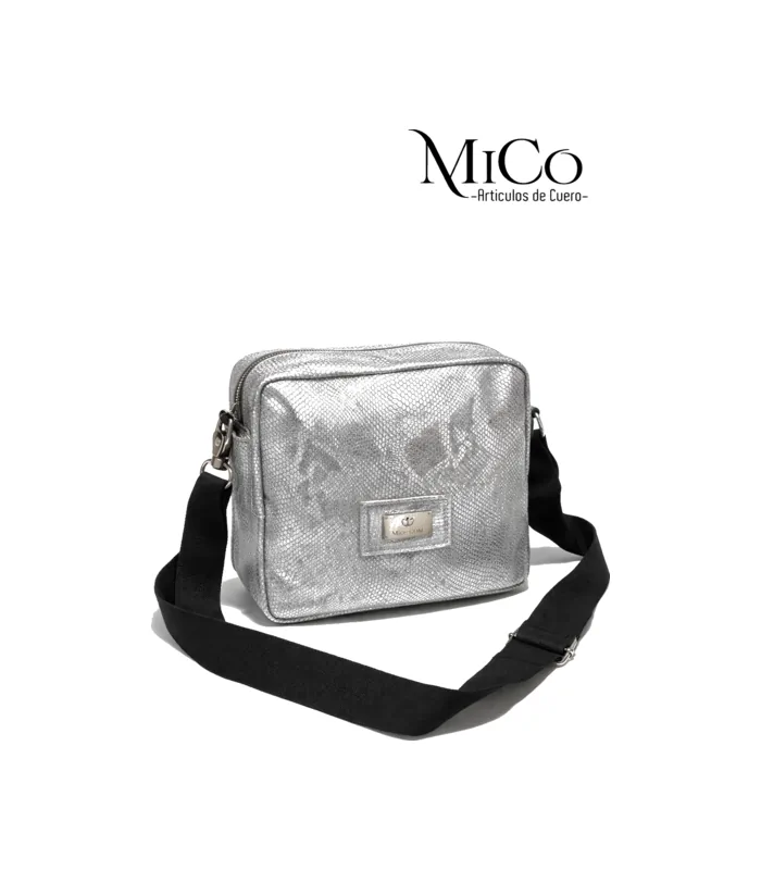 bandolera-milena-plata-reptil Bandolera Milena - Plata Reptil - Image 1