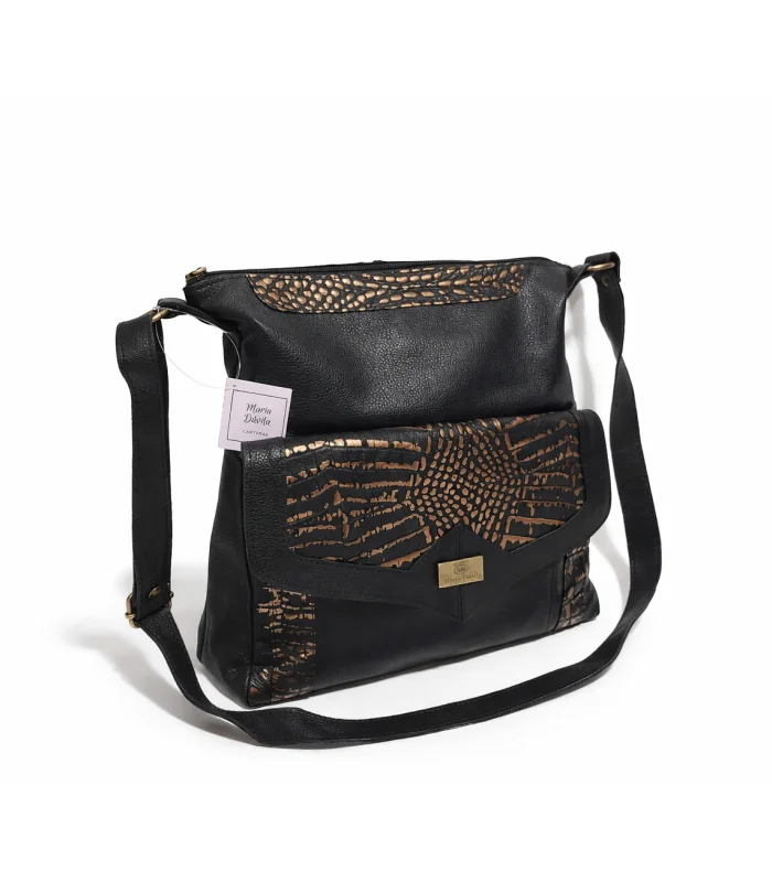 bandolera-morral-olguita-negro-detalles-dorado Bandolera/Morral Olguita - Negro Detalles Dorado - Image 1