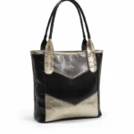 Bolso Cartera Karina - Negro Detalles Plata