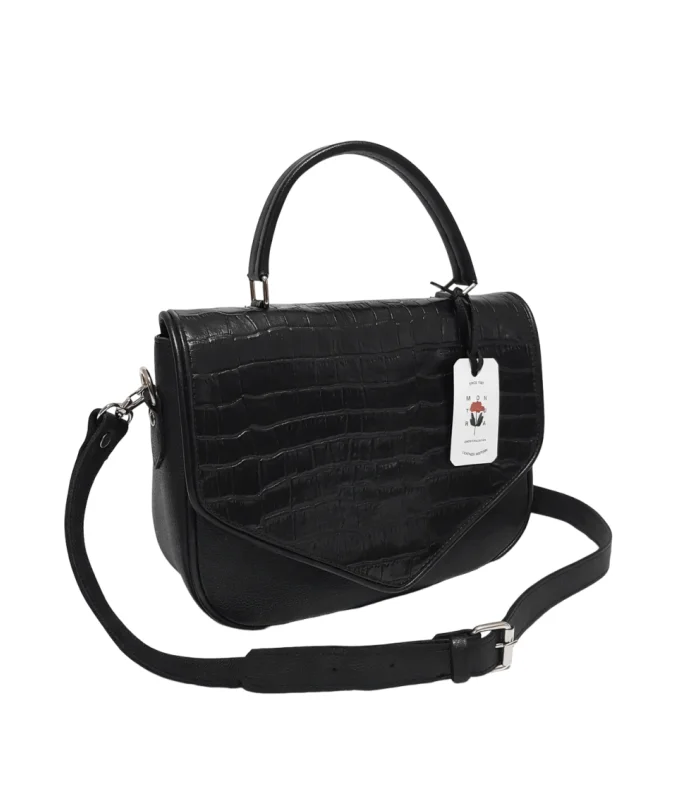 cartera-agustina-negro-tapa-textura-crocco Cartera Agustina - Negro Tapa Textura Crocco - Image 1