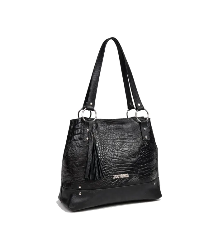 cartera-m-naco-negro-croco Cartera Mónaco - Negro Croco - Image 1