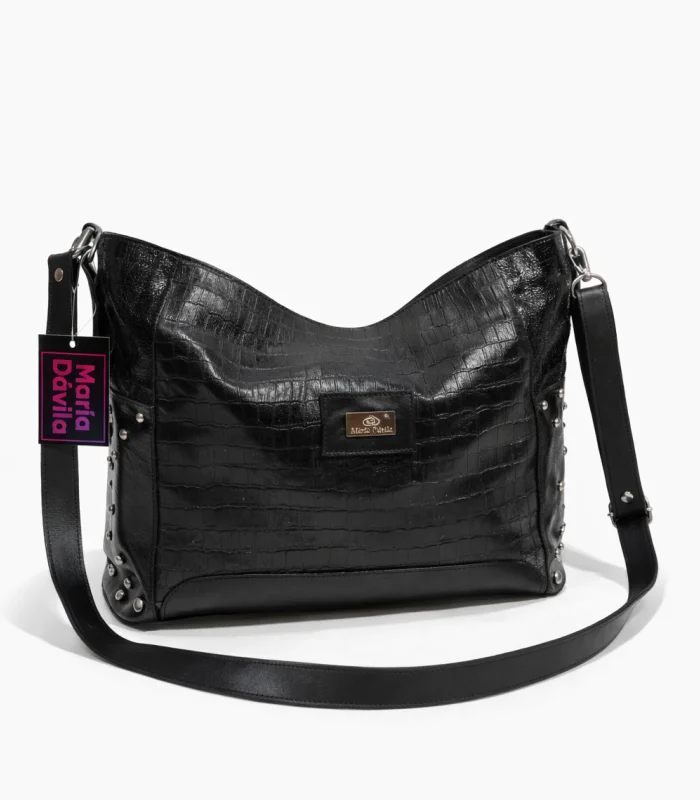 cartera-margot-negro-textura-crocco Cartera Margot - Negro Textura Crocco - Image 1