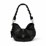 Cartera Martina (D) - Negra Estampado Cebra Brilloso
