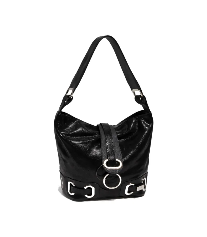 cartera-rafaela-negro-brilloso Cartera Rafaela - Negro Brilloso - Image 1
