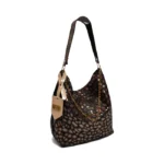 Cartera Santa Barbara - Animal Print negro detalles peltre