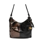 Cartera Santa Barbara - Negro con Peltre/Textura Reptil