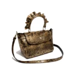 Cartera Texas Volado - Dorado Reptil