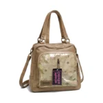 Mochila Cartera Brianna - Marrón Floral Dorado