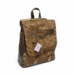 Mochila Cartera Cristal - Dorado/Cuero con Pelo