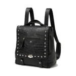 Mochila Cartera Cristal - Negro Textura Crocco