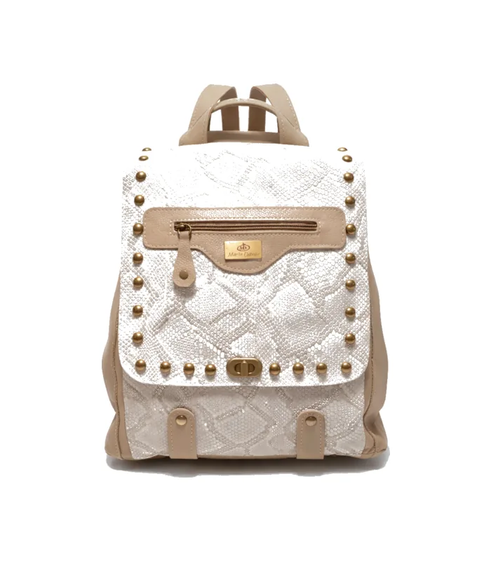 mochila-cartera-cristal-vison-con-reptil Mochila Cartera Cristal - Vison con Reptil - Image 1