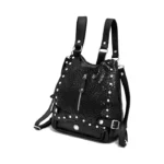 Mochila Cartera Paris - Negro con Print Brilloso