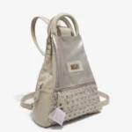Mochila Emma - Blanco tiza con Plata metalizado