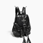 Mochila Lara - Negro charol con reptil