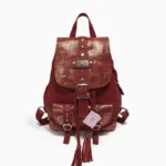 Mochila Lara - Rojo/Tapa Detalles Dorado