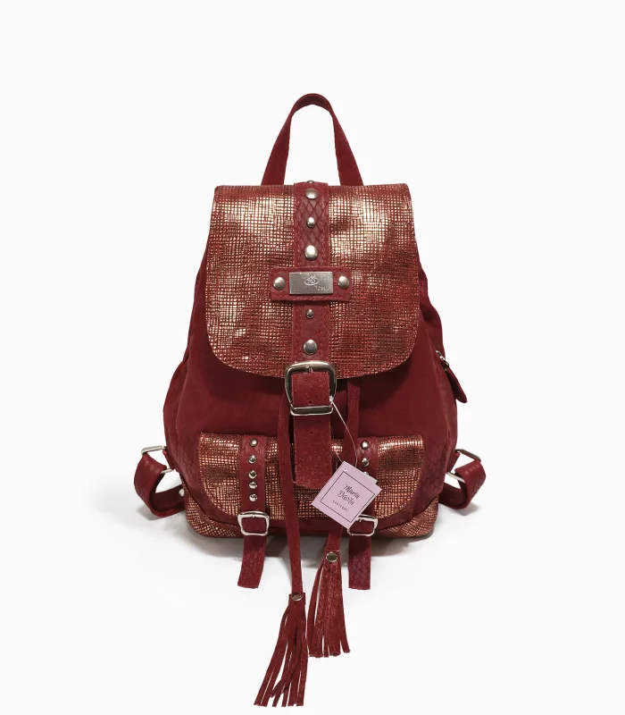 mochila-lara-rojo-tapa-detalles-dorado Mochila Lara - Rojo/Tapa Detalles Dorado - Image 1