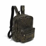 Mochila Madraza -Negro Crocco con Dorado