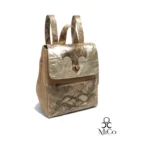 Mochila Rocio - Beige con Dorado Reptil