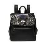 Mochila Rocio - Negro con Tapa Cebra