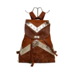 Mochila Santa Fe -Marrón jaspeado, texturado y dorado