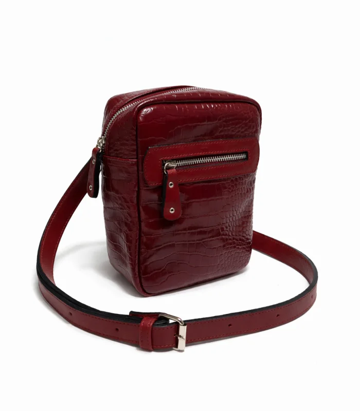 morral-chico-unisex-estilo-reptil-borravino Morral chico unisex - estilo reptil borravino - Image 1